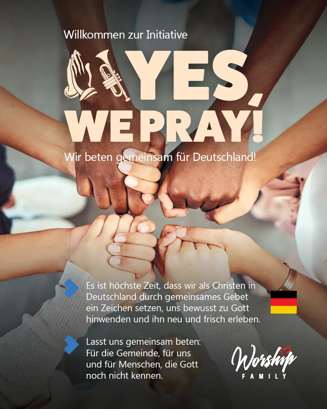 Flyer der Initiative „Yes, we pray!“